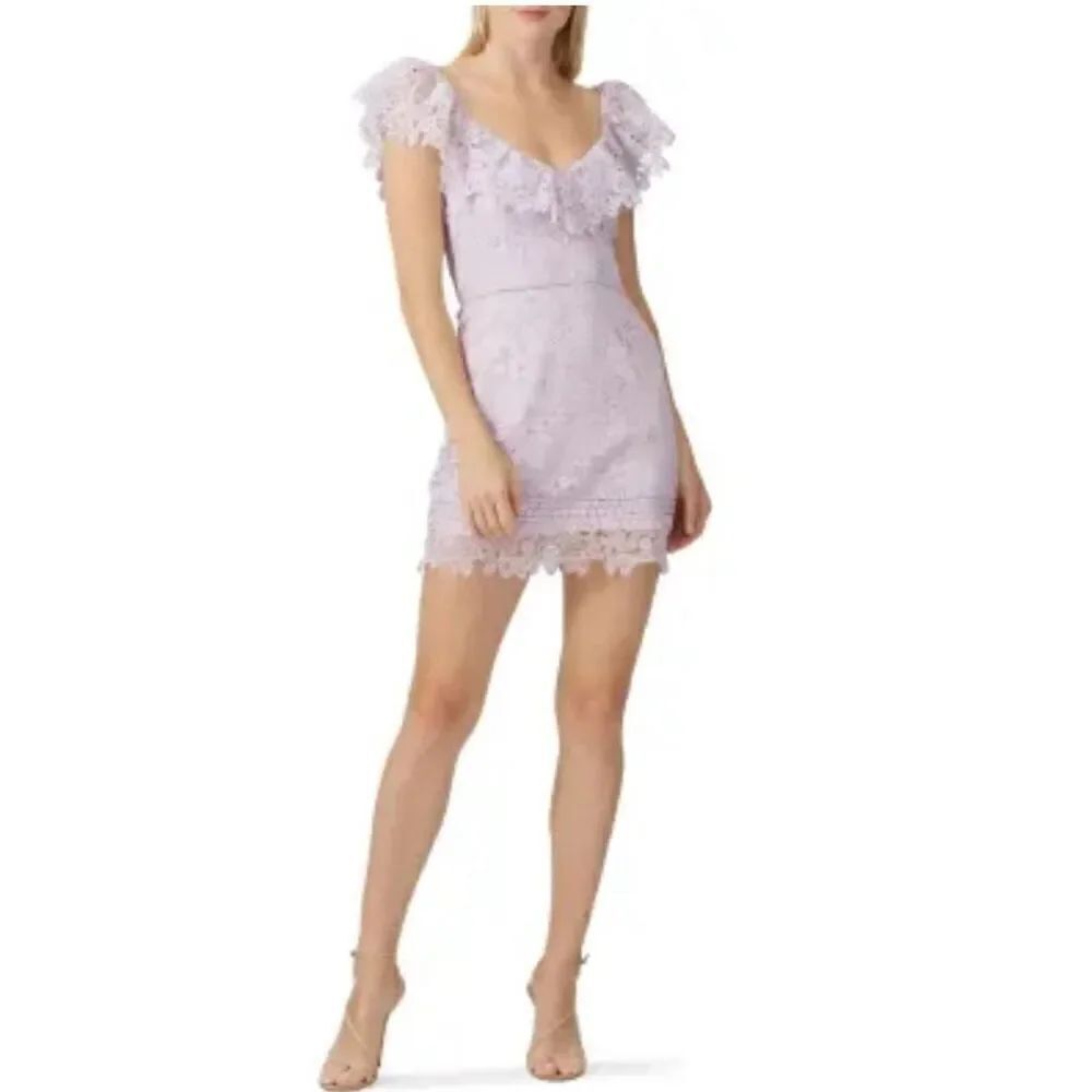Saylor Adwoa Lace Mini Dress Violet Size Medium